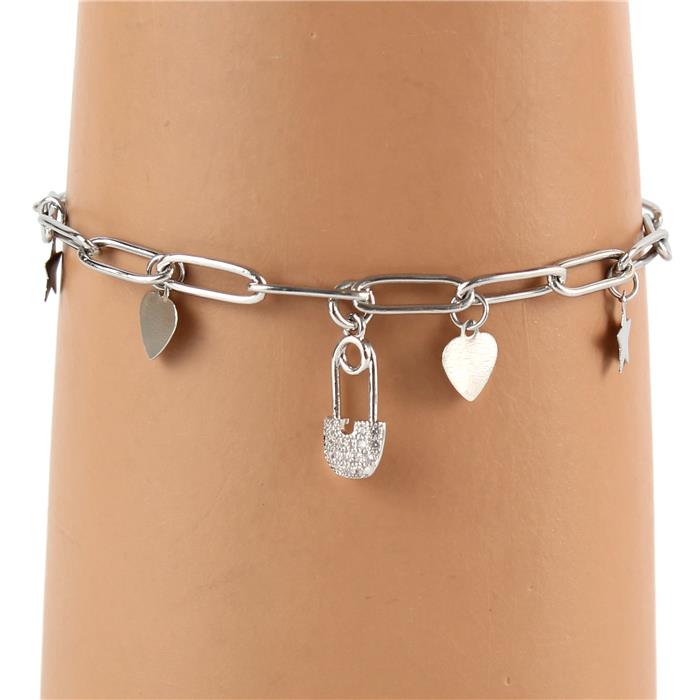 Stainless Steel Charm Bracelet