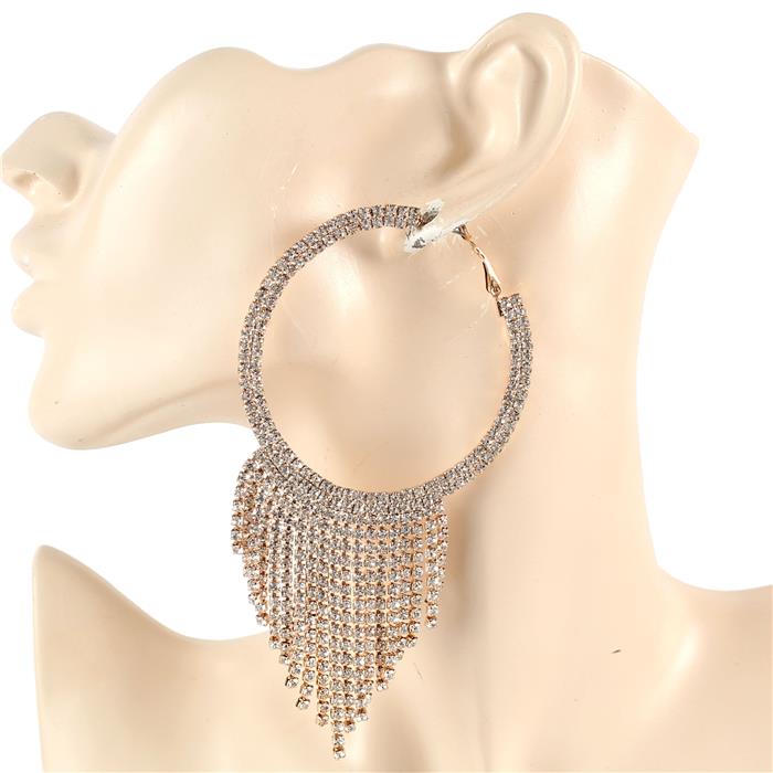 Rhinestone String Hoop Earring