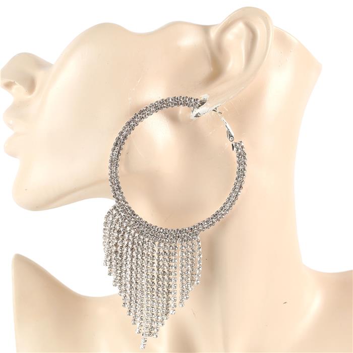 Rhinestone String Hoop Earring