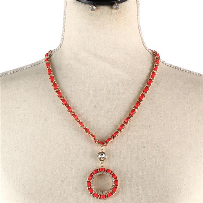 Chain Circle Necklace Set