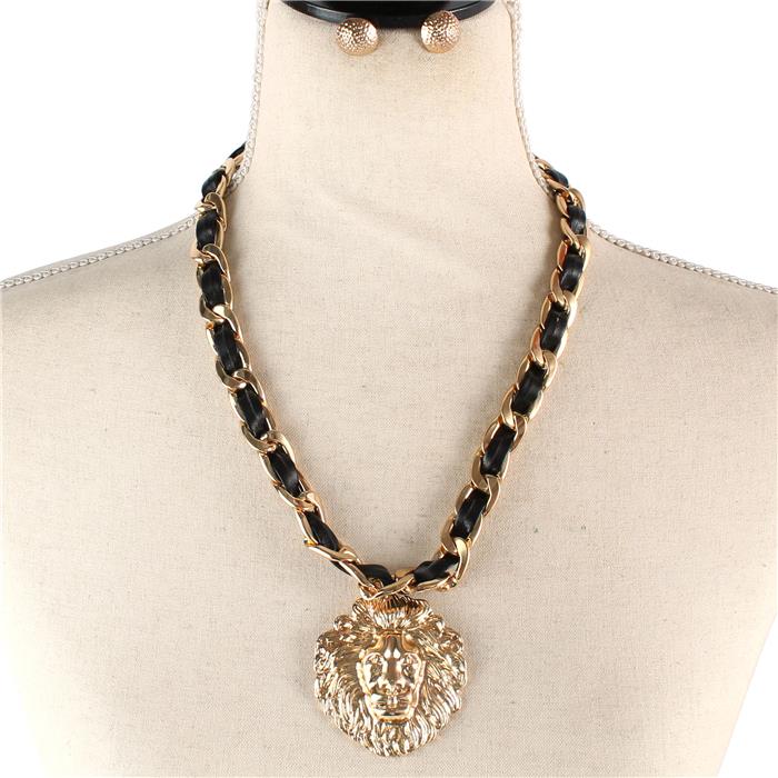 Chain Lion Necklace Set