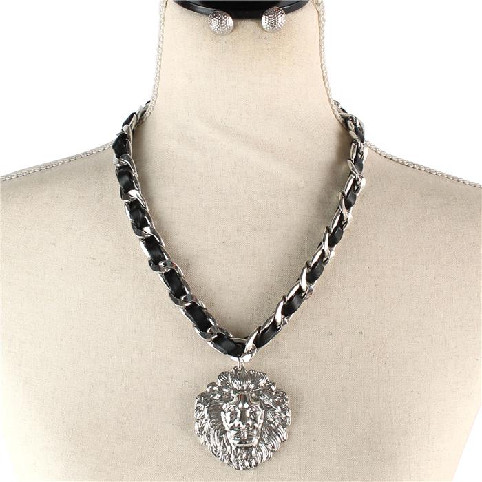 Chain Lion Necklace Set