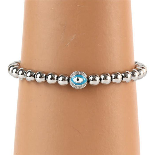 Stainless Steel Evileye Stretch Bracelet