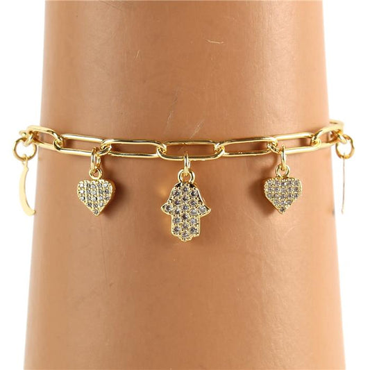 Stainless Steel Charms Hamsa Bracelet