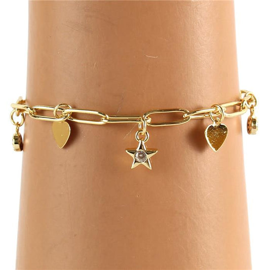 Stainless Steel Charms Start Bracelet