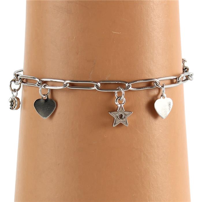 Stainless Steel Charms Start Bracelet