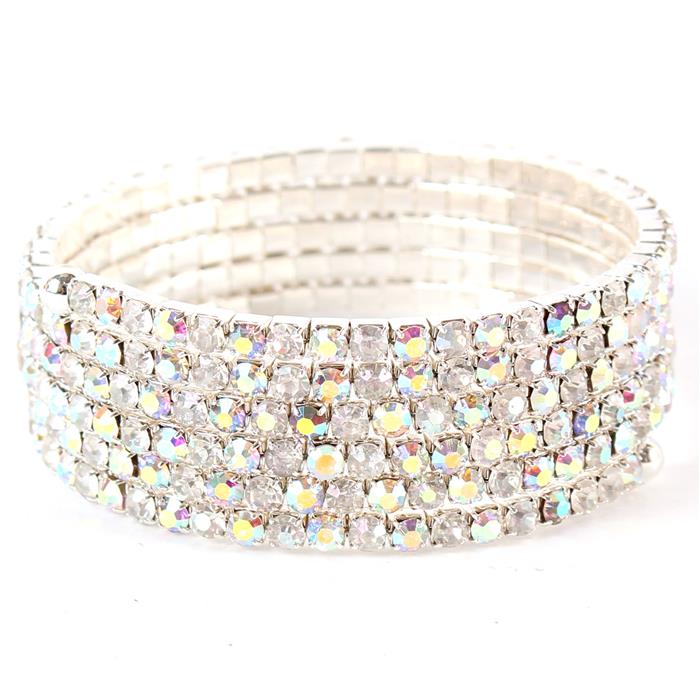 Rhinestones Basic Five Lines Bangle