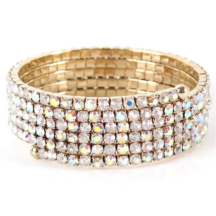 Rhinestones Basic Five Lines Bangle