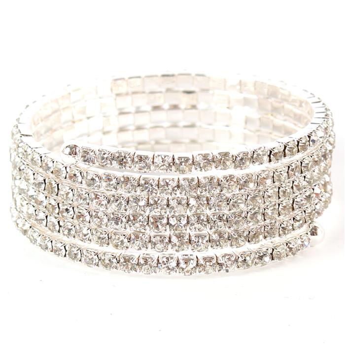 Rhinestones Basic Five Lines Bangle