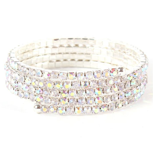 Rhinestones Basic Four Lines Bangle