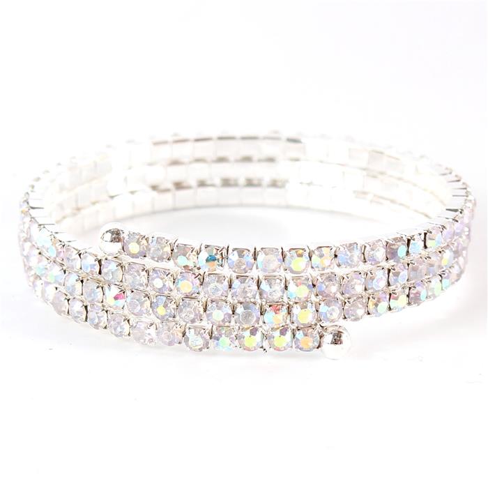 Rhinestones Basic Three Lines Bangle