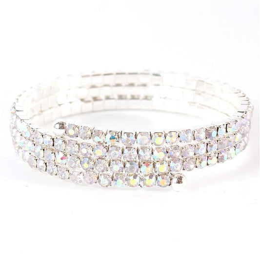 Rhinestones Basic Three Lines Bangle