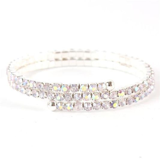 Rhinestones Basic Two Lines Bangle