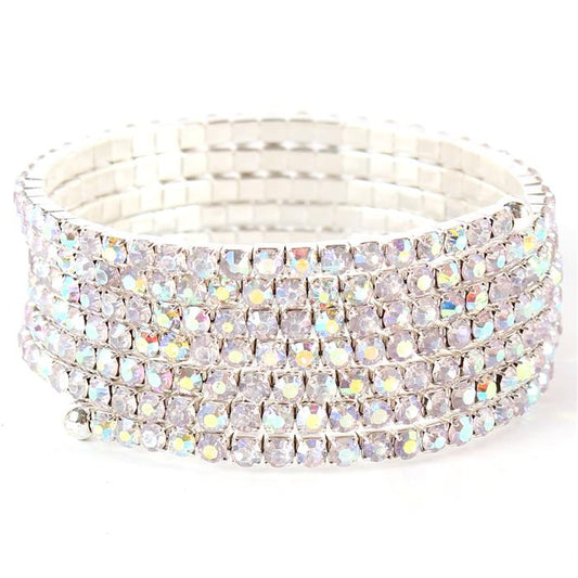 Rhinestones Basic Six Lines Bangle