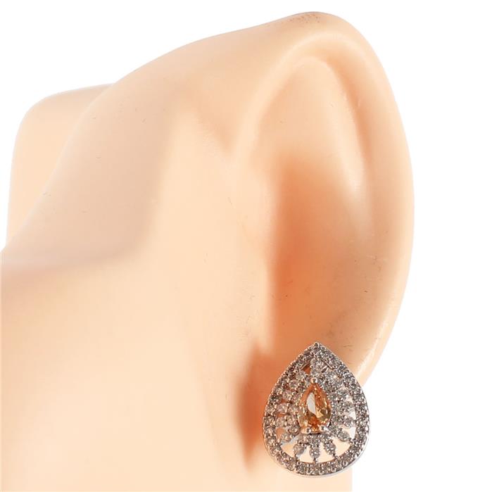 Cubic Zirconia Tear Earring