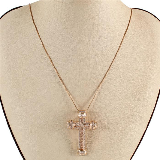 Cubic Zirconia Cross Pendant Necklace