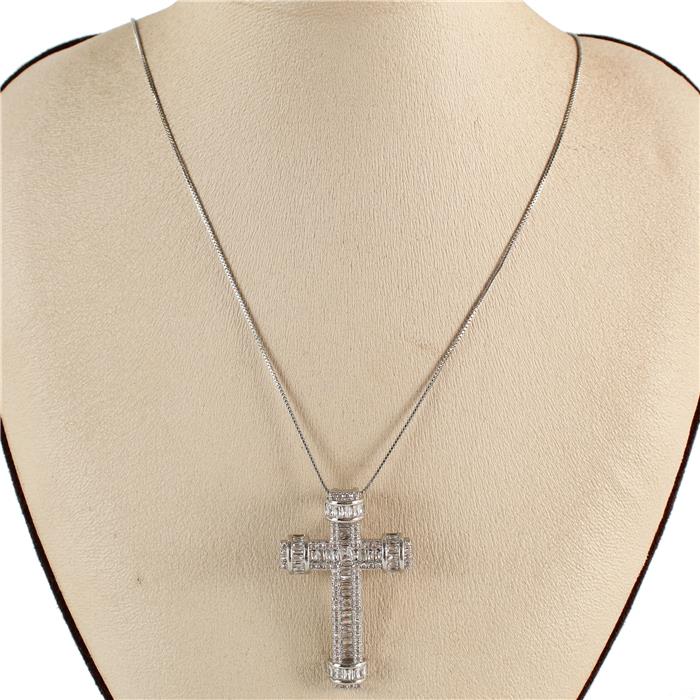 Cubic Zirconia Cross Pendant Necklace