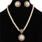 Pearl Drop Flower Necklace Set