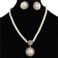 Pearl Drop Flower Necklace Set