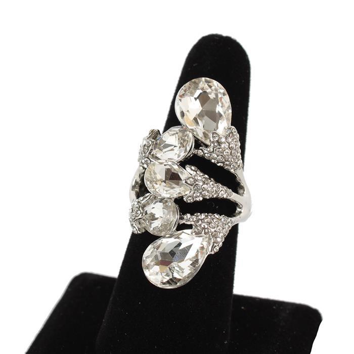 Crystal Teardrop Stretch Ring