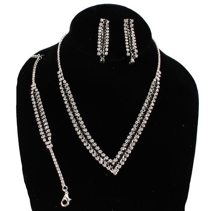 Rhinestones 3 Pcs Necklace Set