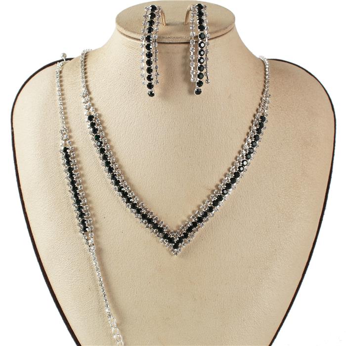 3 PC Rhinestones Necklace Set