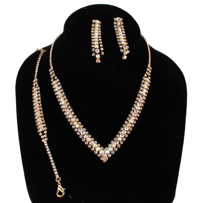 Rhinestones 3 Pcs Necklace Set