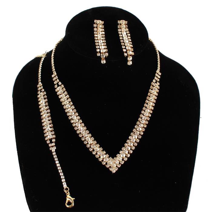 Rhinestones 3 Pcs Necklace Set