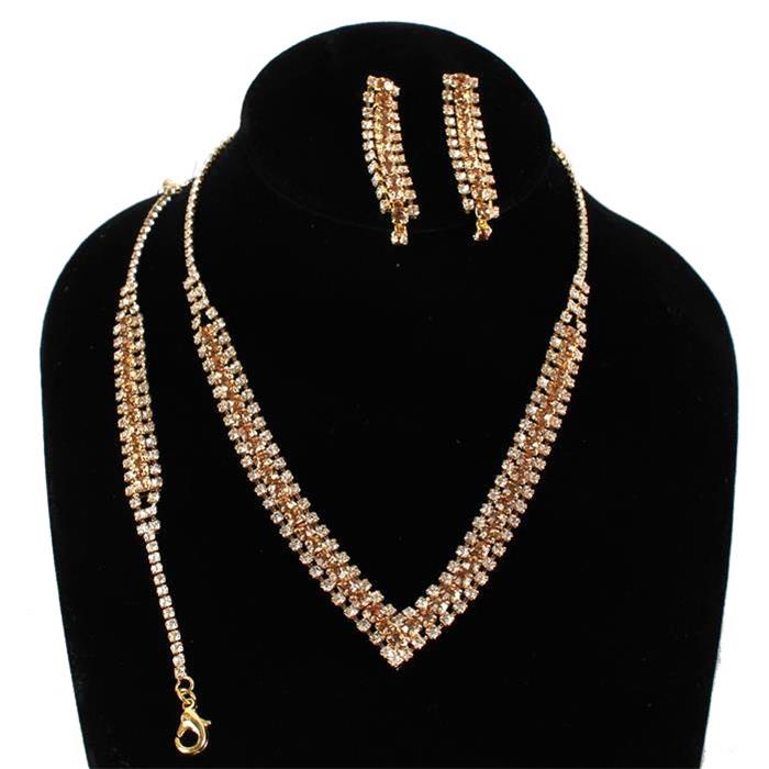 Rhinestones 3 Pcs Necklace Set