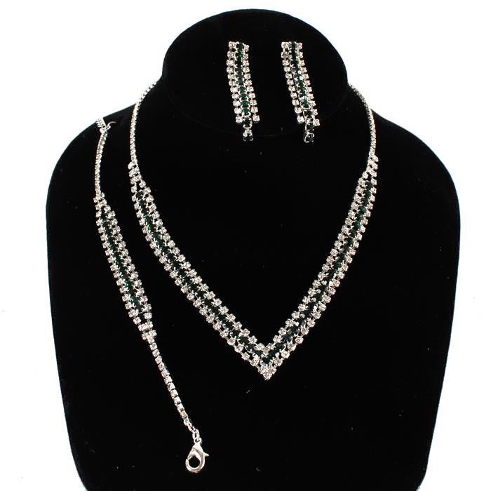 3 PC Rhinestones Necklace Set