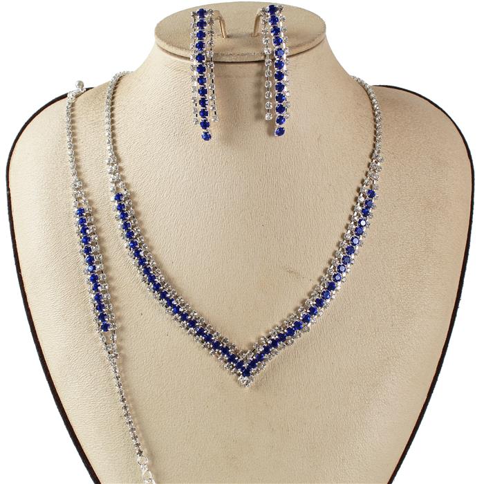 3 PC Rhinestones Necklace Set