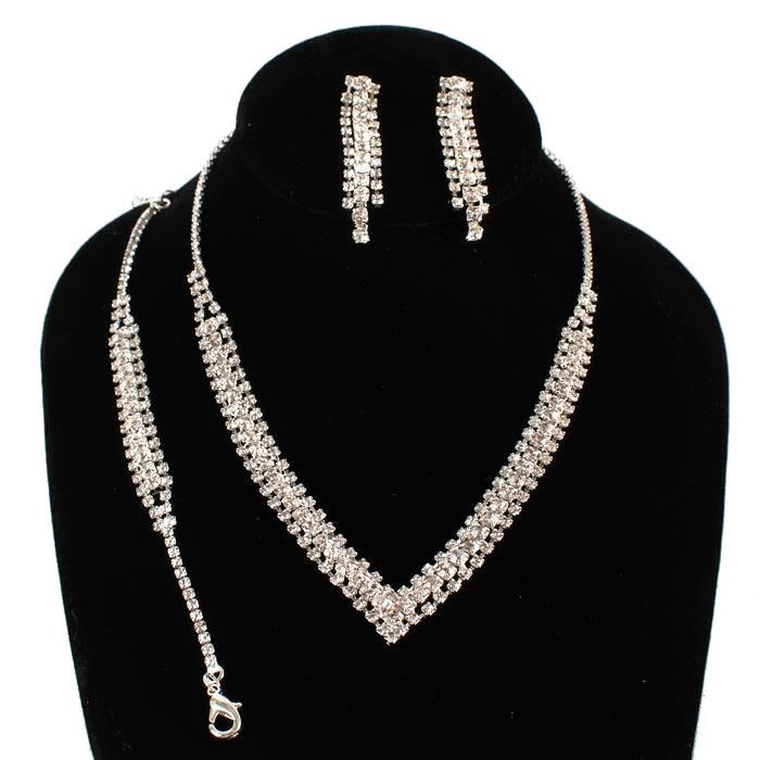 Rhinestones 3 Pcs Necklace Set