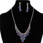 Rhinestones Teardrop Necklace Set