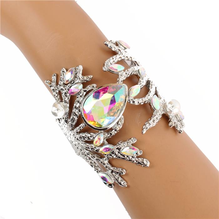 Meatl Crystal Cuff Bangle