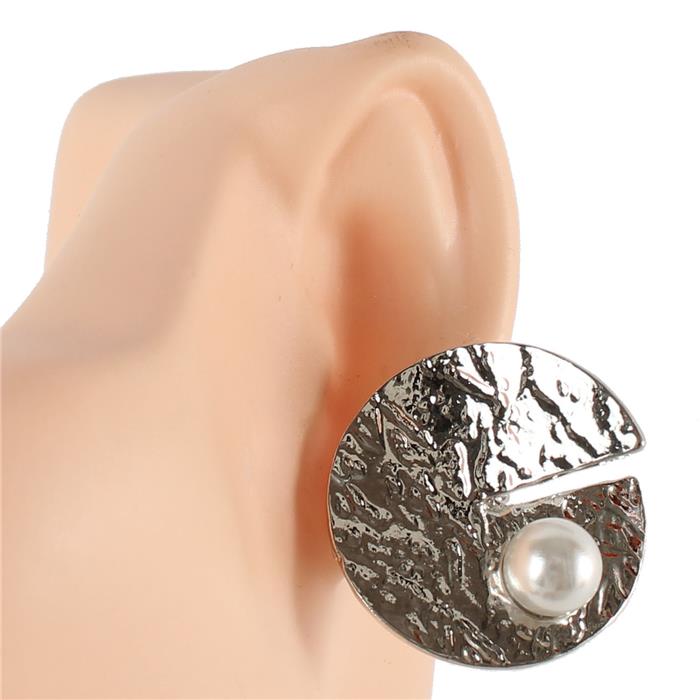 Metal Pearl Clip-On Earring