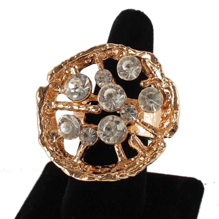 Metal Stones Round Stretch Ring