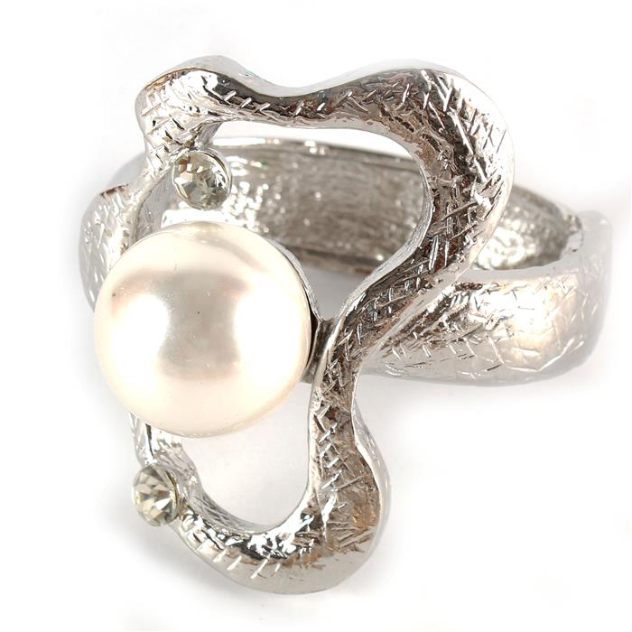 Metal Pearl Swirl Bangle