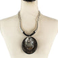 Fashion Faux Leather Oval Necklace Set