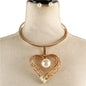 Metal Choker Heart Necklace Set