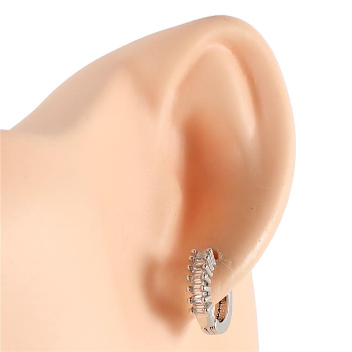 Cubic Zirconia Huggie Hoop Earring