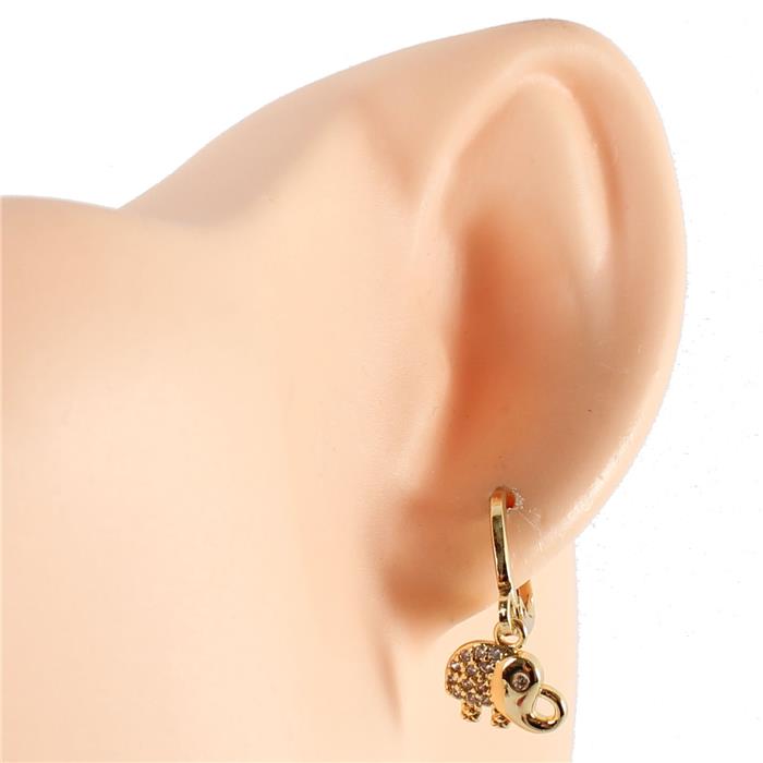 Charm Elephant Huggie Hoop Earring