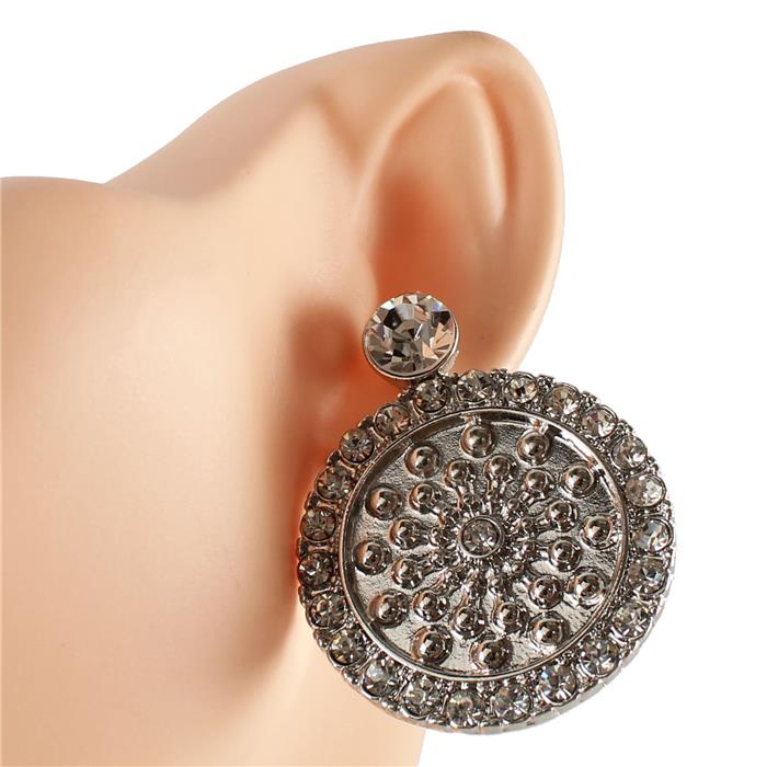 Metal Stones Clip-On Earring