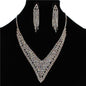 Rhinestones CastingV Necklace Set