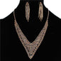 Rhinestones CastingV Necklace Set