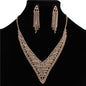 Rhinestones CastingV Necklace Set