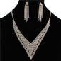 Rhinestones CastingV Necklace Set