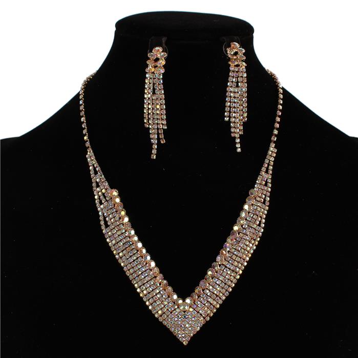 Rhinestones Casting Necklace Set