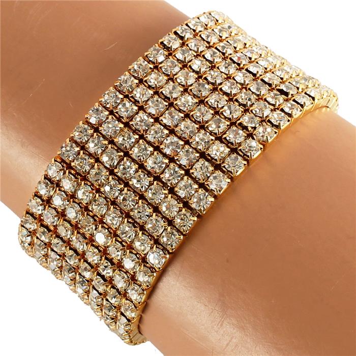 Rhinestone 8 Line Stretch Bracelet