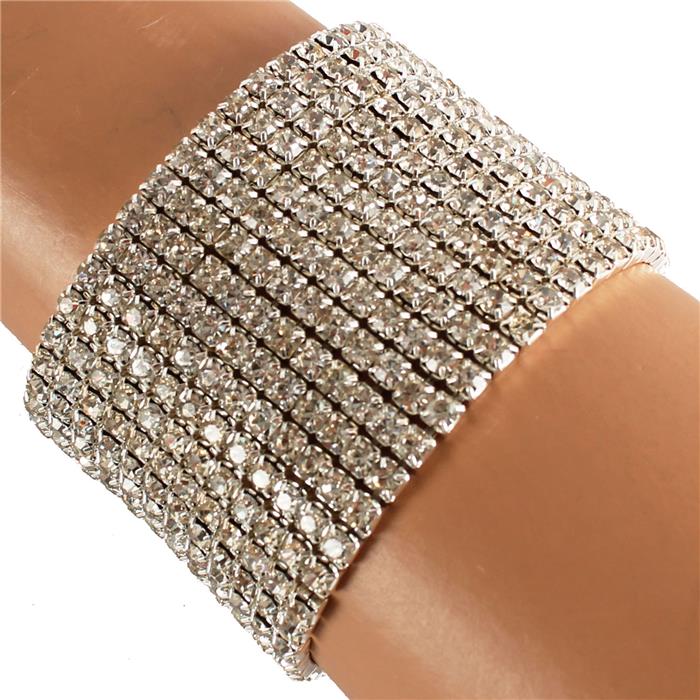 Rhinestone 12 Line Stretch Bracelet