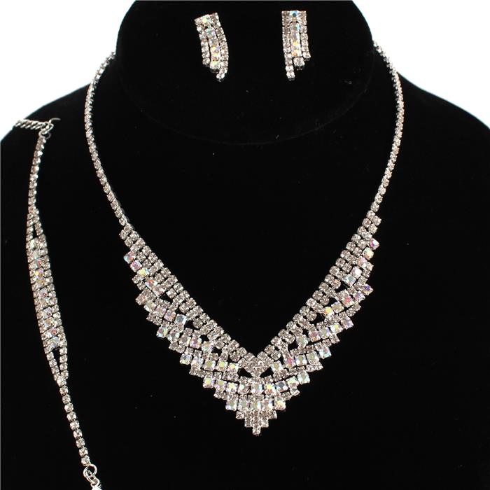 JR Rhinestones 3Pcs Necklace Set